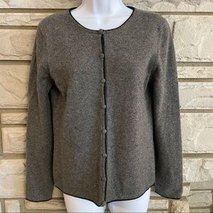 Croft & Barrow Gray Button Front Cashmere Cardigan Size S